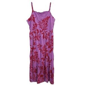 Tropical Old Navy Womens Fit and Flare Tiered Maxi Dress Size XL Purple Red